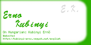 erno kubinyi business card