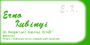 erno kubinyi business card